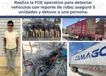 Realiza la FGE operativo para detectar vehículos con reporte de robo; aseguró 3 unidades y detuvo a una persona