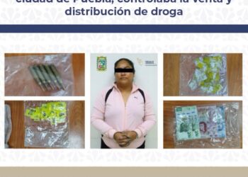 Detuvo la FGE a mujer identificada como objetivo prioritario por ser generadora de violencia en la zona Nororiente de la ciudad de Puebla; controlaba la venta y distribución de droga
