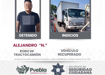 Recupera Policía de la Ciudad tractocamión con reporte de robo y aseguró a un hombre