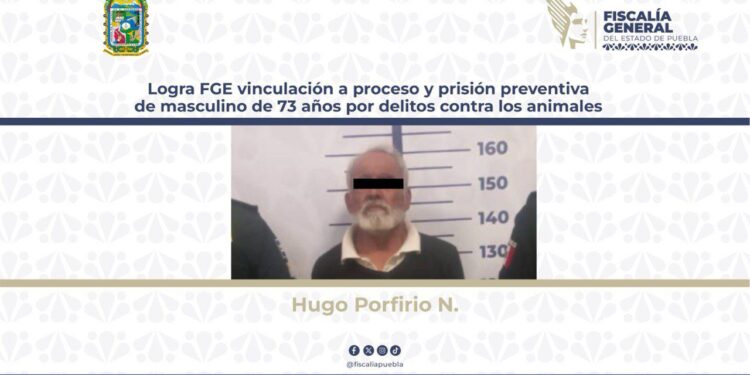 Logra FGE vinculación a proceso y prisión preventiva de masculino de 73 años por delitos contra los animales