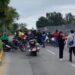Motociclistas repartidores protestan por la “Ley Chaleco”