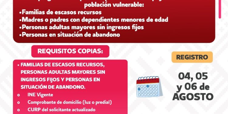 Amplía Gobierno de Tonantzin Fernández periodo de registro para apoyos alimentarios