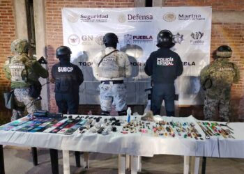 SSP, SEMAR, DEFENSA y GN realizan operativo de supervisión en penal de Puebla