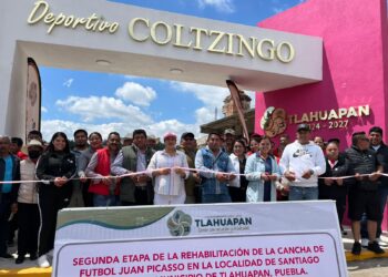 Entrega Rosy Díaz la segunda etapa de rehabilitación de la cancha “Juan Picasso” en Santiago Coltzingo