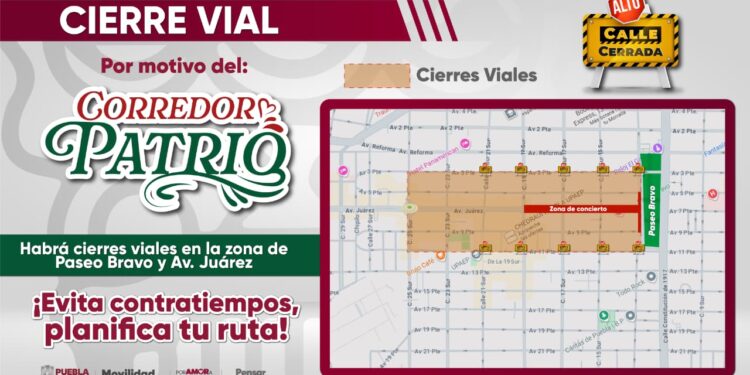 Estos son los cierres viales y medidas de movilidad por Corredor Patrio 2025