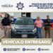 Policía de San Pedro Cholula recupera vehículo de plataforma en San Juan Tlautla