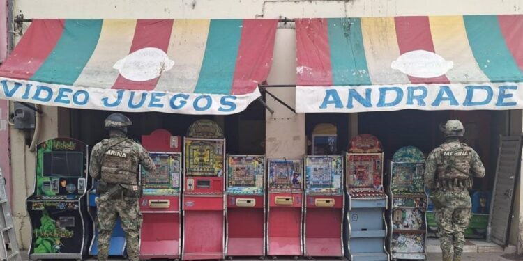 Marina asegura 25 máquinas tragamonedas en Nayarit