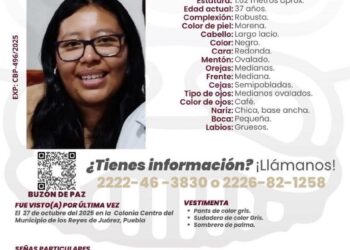 Se localiza a Maricruz N., presuntamente secuestrada en el municipio de Los Reyes de Juárez