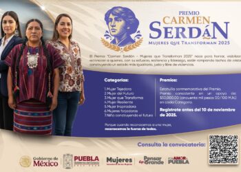 Abren convocatoria al Premio “Carmen Serdán, Mujeres que Transforman 2025”