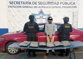 SSP detiene a presunto narcomenudista con más de 4 kilos de marihuana en Coronango