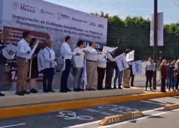 Inauguran rehabilitación de la lateral de la Recta a Cholula y otras vialidades en Puebla