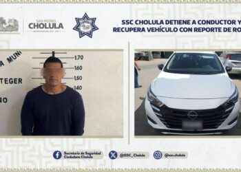 SSC Cholula detiene a conductor y recupera vehículo con reporte de robo