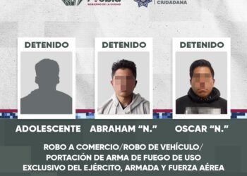 SSC detiene a tres personas por los delitos de robo a comercio y robo de vehículo con violencia