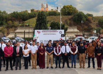 Con entrega de equipamiento a la SSC, Tonantzin Fernández refuerza la seguridad de San Pedro Cholula