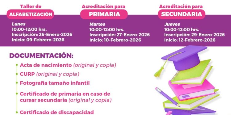Abre inscripciones el DIF Puebla Capital para los talleres de alfabetización, primaria y secundaria para personas con discapacidad