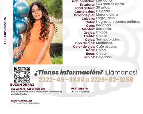 Fiscalía de Puebla intensifica búsqueda de Lidya Valdivia