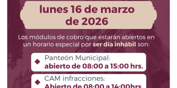Informa Gobierno de la Ciudad módulos de cobro y atención de servicios para el 16 de marzo