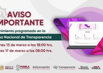 Plataforma Nacional de Transparencia tendrá mantenimiento y podría presentar fallas en sus servicios