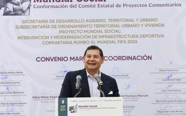 Puebla alcanza 49% de avance en construcción de canchas del programa “Mundial Social”