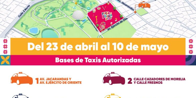 Movilidad garantizada en la Feria de Puebla 2026: habilitan rutas nocturnas y bases de taxi