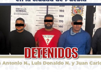 Detienen a tres hombres en Puebla tras extorsión a comerciante; exigían hasta 4 millones de pesos