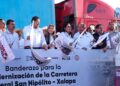 Armenta Mier da banderazo de inicio a modernización de carretera San Hipólito-Xalapa