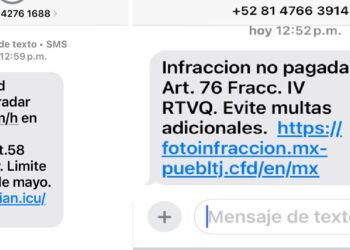 Alertan por mensajes falsos de fotomultas en Puebla; buscan robar datos bancarios
