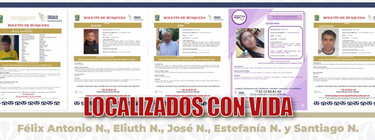 Localizan con vida a cinco personas reportadas como desaparecidas en Puebla