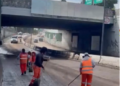 Retiran escombro y basura acumulada por lluvias en puente cercano al Hospital de San José