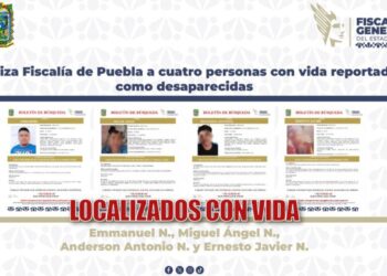 Fiscalía de Puebla localiza con vida a cuatro personas reportadas como desaparecidas; en todos los casos, las ausencias fueron voluntarias