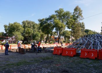 Avanzan trabajos en el Deportivo Xonaca para futura estación de la Línea 2 del Cablebús