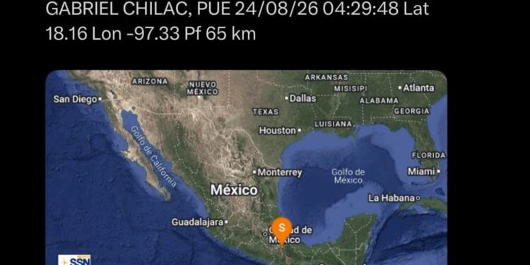 Sismo de magnitud 4.0 sacude la región de San Gabriel Chilac; no reportan daños