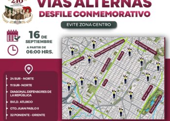 Estos son los cierres viales que habrá en Puebla capital por las Fiestas Patrias 2026