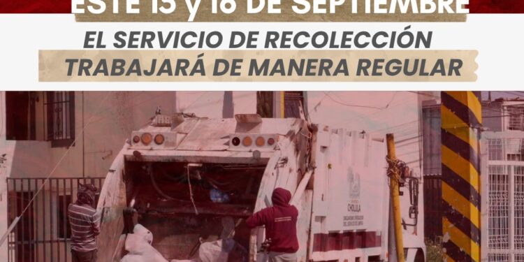 San Pedro Cholula mantendrá recolección de basura durante el 15 y 16 de septiembre