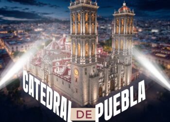 Invita Gobierno de Pepe Chedraui al encendido de la iluminación arquitectónica de la Catedral de Puebla