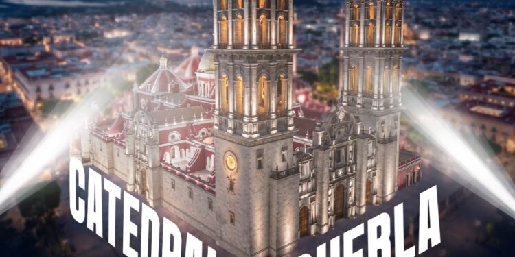 Invita Gobierno de Pepe Chedraui al encendido de la iluminación arquitectónica de la Catedral de Puebla