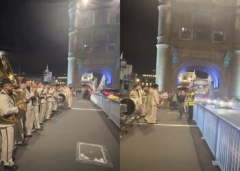 Policía de Londres corre a Banda El Recodo de concierto improvisado en la calle