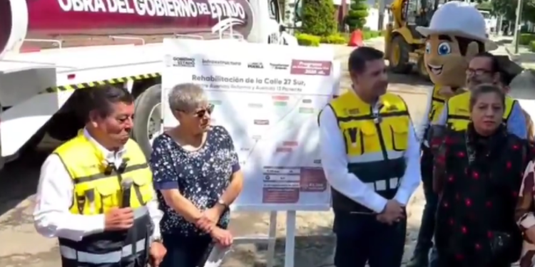 Armenta supervisa rehabilitación vial en la 27 Sur y 11 Poniente