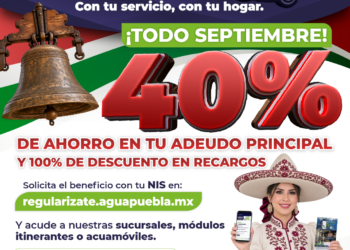 Agua de Puebla amplía en septiembre los beneficios del programa “Regularízate” con ahorro del 40% en adeudo y 100% en recargos
