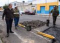 Verifica Pepe Chedraui labores de bacheo en colonia Los Volcanes